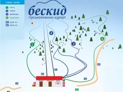 Карта лыжных спусков в селе Верхний Студеный