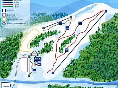 Карта спусков горнолыжного курорта «Сказочная Поляна»