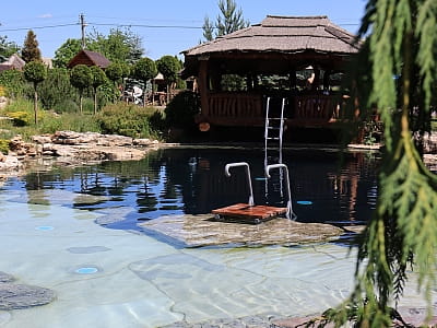 Природный бассейн пруд в загородном комплексе «На Яру» возле Винницы 