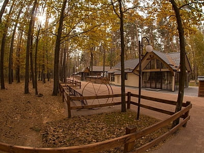 Парк-отель «Чудодеево» — отдых среди соснового леса у озера. Бассейн, баня, чан, ресторан, рыбалка, апитерапия и коттеджи для всей семьи.