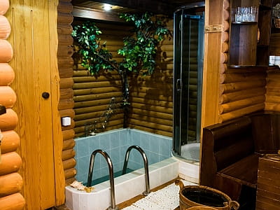 зона отдыха сауны с купелью в загородном комплексе «Чудодиево» в селе Вышполь Житомирской области