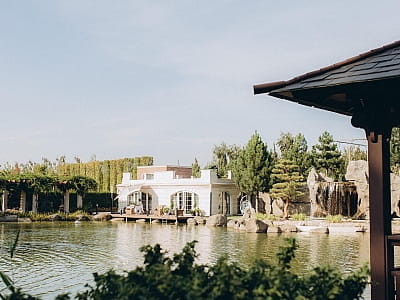 кафе над озером в Eva Park в селе Вита-Почтовая возле Киева