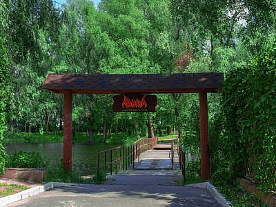 остров мангалов в комплексе Selena Family Resort возле Черкасс