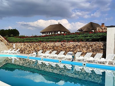 открытый летний бассейн в загородном комплексе Хутор «Казацкая Долина» в селе Карбовка Кировоградской области