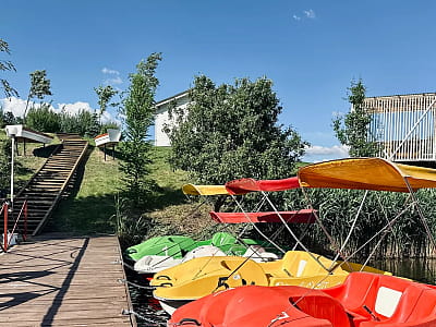 прогулка на катамаранах в загородном комплексе Balka Eco Club в живописном уголке Полтавской области, среди природы, тишины и водной глади