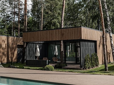 летний открытый бассейн в загородном комплексе DOM в Киевской области