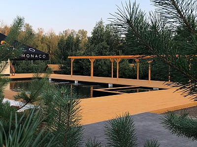 летний открытый бассейн в загородном комплексе «Точка Сбора» в селе Терентиевка Полтавской области