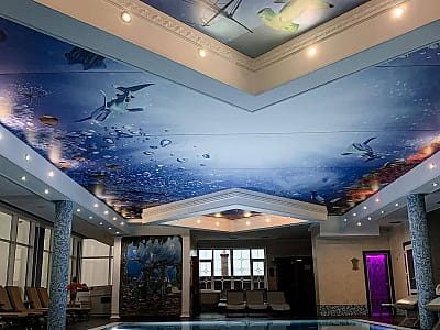 крытый бассейн в SPA в загородном комплексе «Потоки Хауз» в живописном уголке Полтавщины, на берегу реки Днепр, в селе Каменные Потоки недалеко от Кременчуга.