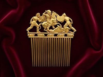 Скифский золотой гребень из кургана Солоха