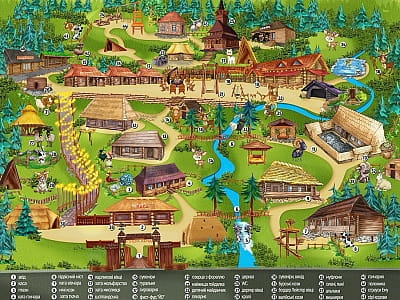 карта этнопарка «Гуцул Ленд» в Буковеле