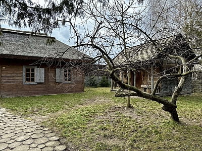 Музей под открытым небом с образцами жилых домов и хозяйственных построек украинцев, начиная с начала XIX века, в этнопарке «Ладомирия» в городе Радивилов Ровенской области
