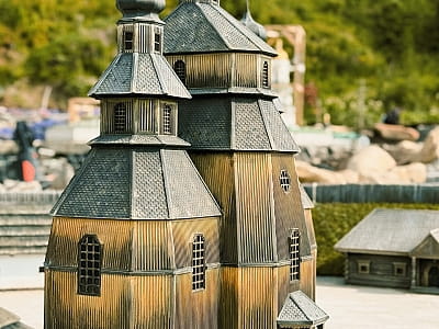 Запорожская Сечь в миниатюре в парке-музее «Величественная Украина» в селе Поляница недалеко от Буковеля