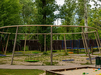 Качели в парке DINO PARK в Киевском Гидропарке