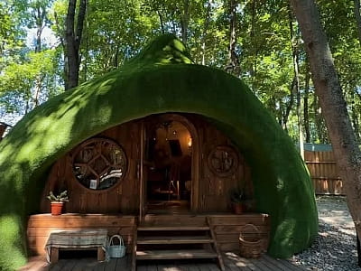 Лес чудес со сказочными фигурами в семейном парке развлечений «Шумиленд» в Киеве
