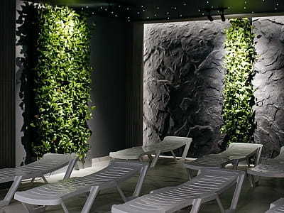 зона отдыха в SPA-центре в загородном развлекательно-рекреационном комплексе Boremel Hills в селе Боремель Ровенской области, недалеко от Хринницкого водохранилища.