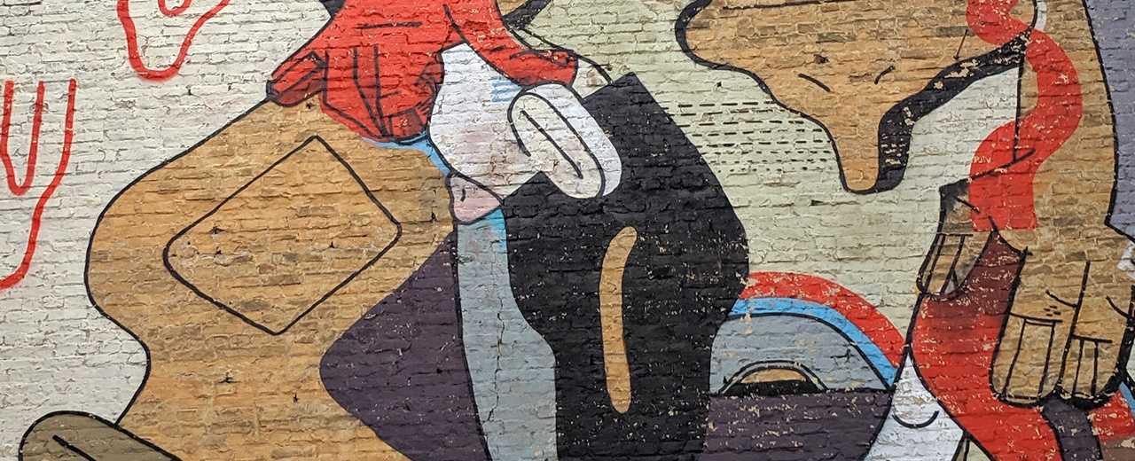 Стрит-арт польского художник Славомир Чайковский (Zbiok) рядом с метро Золотые Ворота.