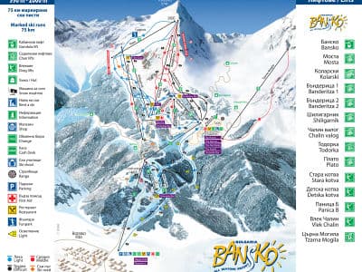 Карта горнолыжного курорта Банско, Болгария