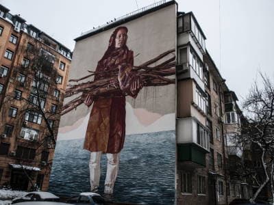 «Изменение климата» - стрит-арт именитого австралийца Финтана Мэджи в Киеве