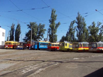  Музей киевского общественного транспорта находится возле метро "Берестейская" на территории автопарка №3 на улице Выборгская, 111.