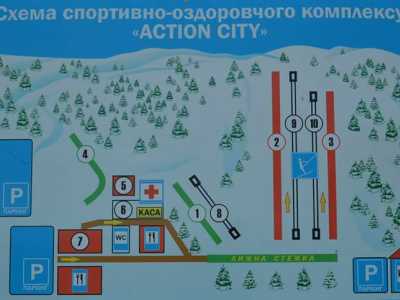 Карта спусков горнолыжного комплекса "Action city" возле Одессы