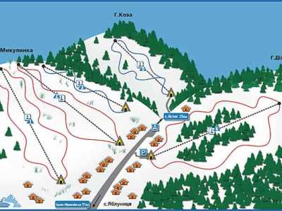 Карта лыжных трасс в горнолыжном комплексе «Яблоница» в Ивано-Франковской области. Отзывы посетителей.