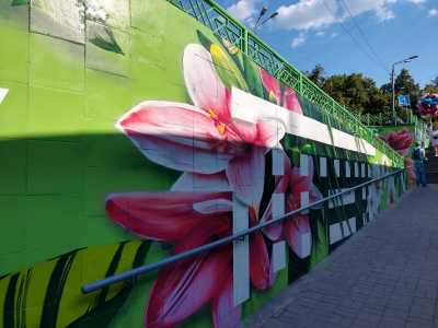 Красочный стрит-арт в переходе через Глушкова в ВДНХ.