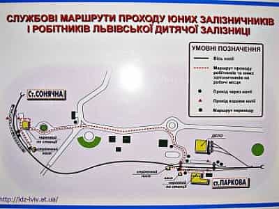 Карта львовской детской железной дороги